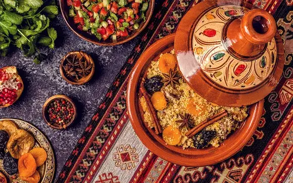 Marrakech food tour — colourful Moroccan tagines, spices and street food
