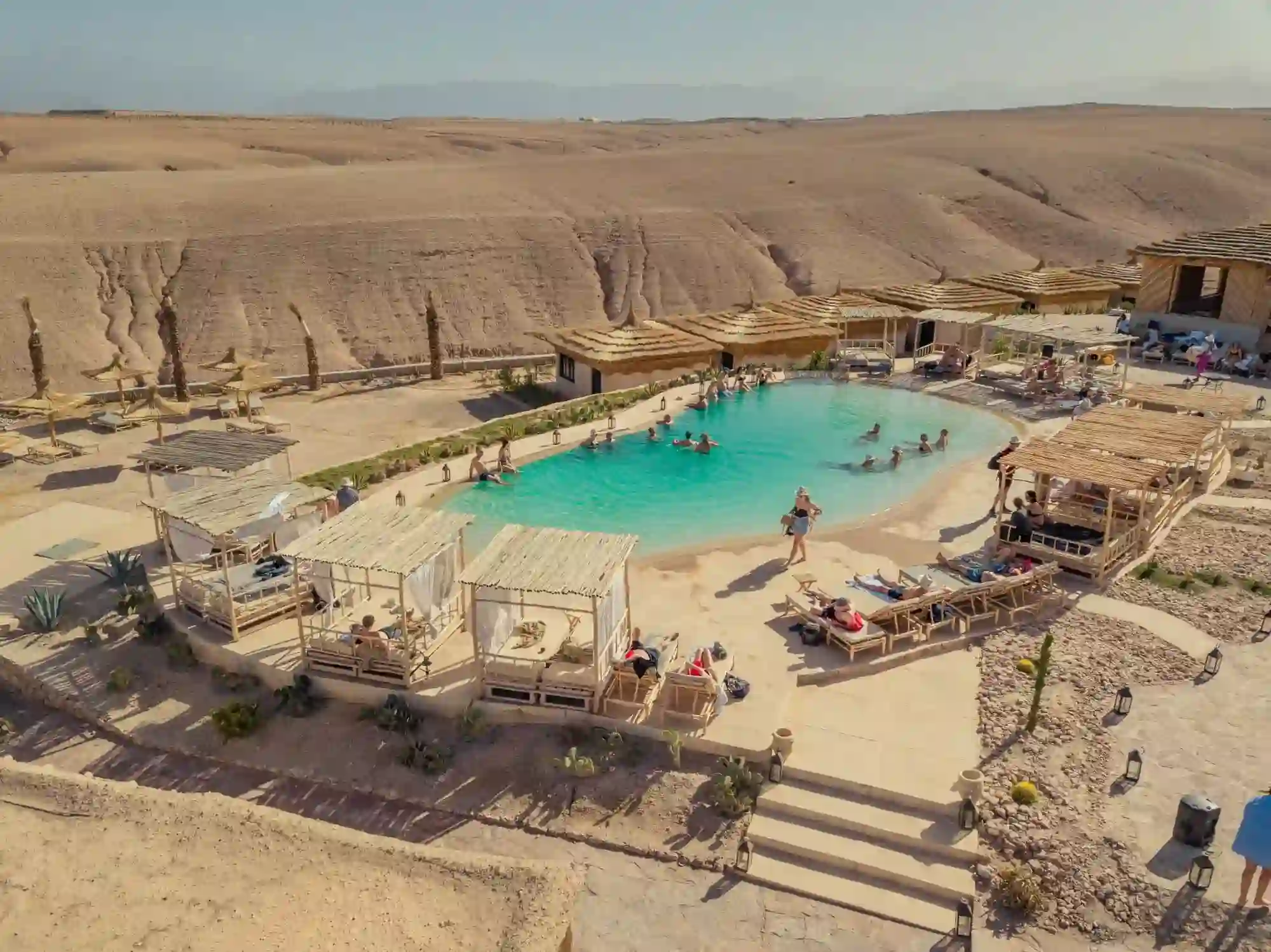 Agafay stone desert day trip from Marrakech — camels and sunset dinner