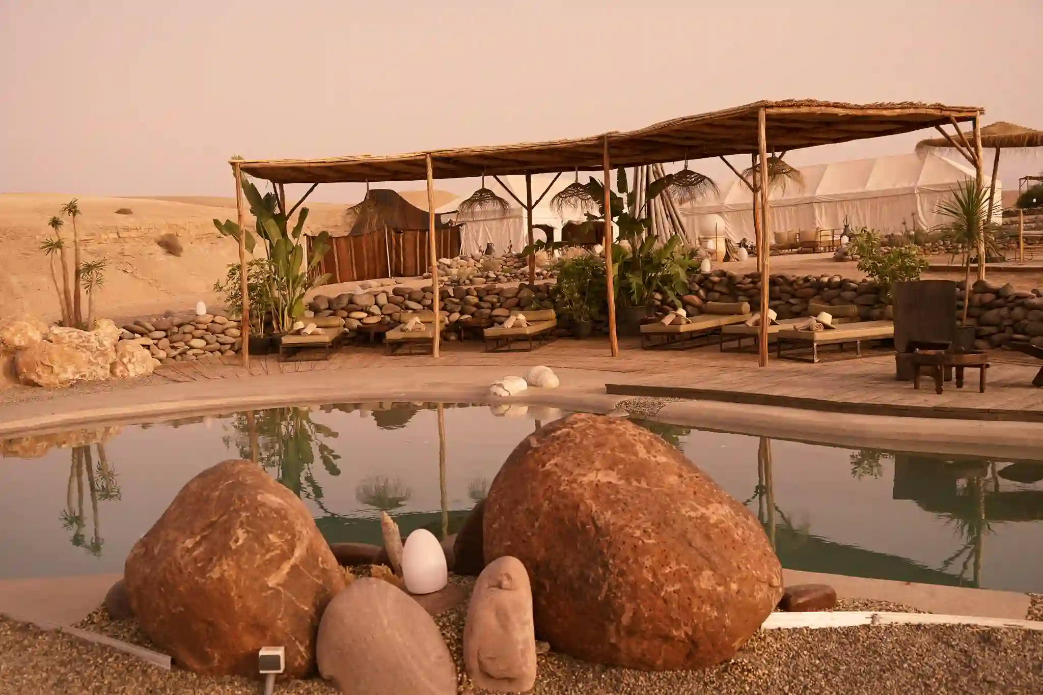 Agafay luxury desert camp Marrakech — dinner under the stars and overnight stay — alternative view